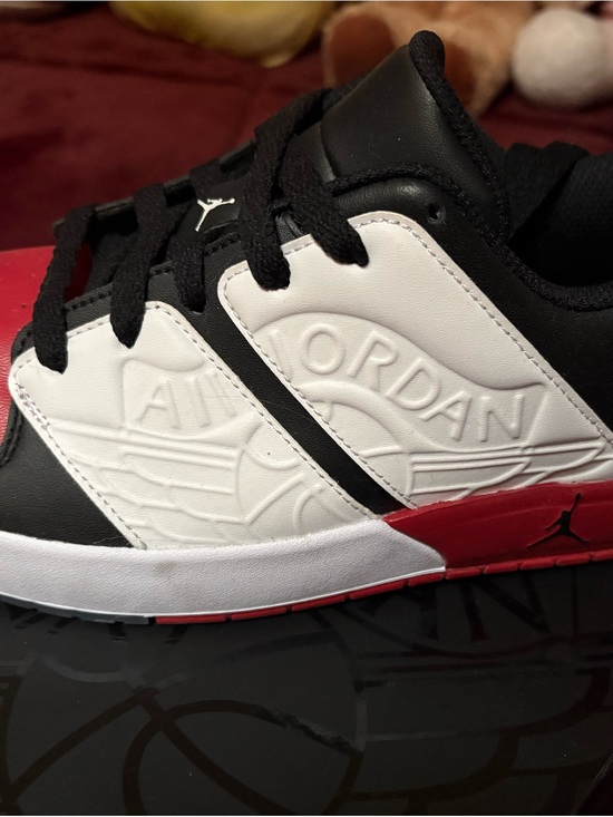 Jordan Other - Jordan Black White Red Low-Top Sneakers with Embossed Logo